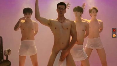 Chinese youth in an intense sexy dance